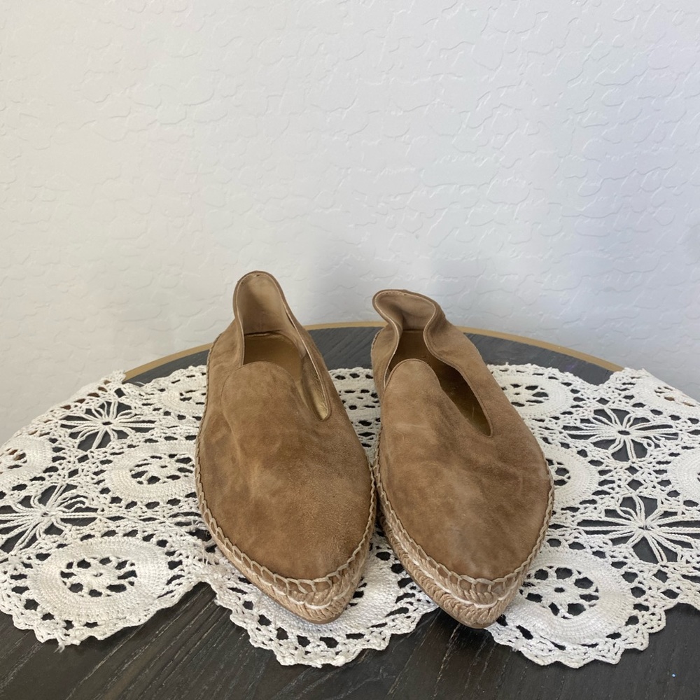PRADA suede espadrille pointed flats